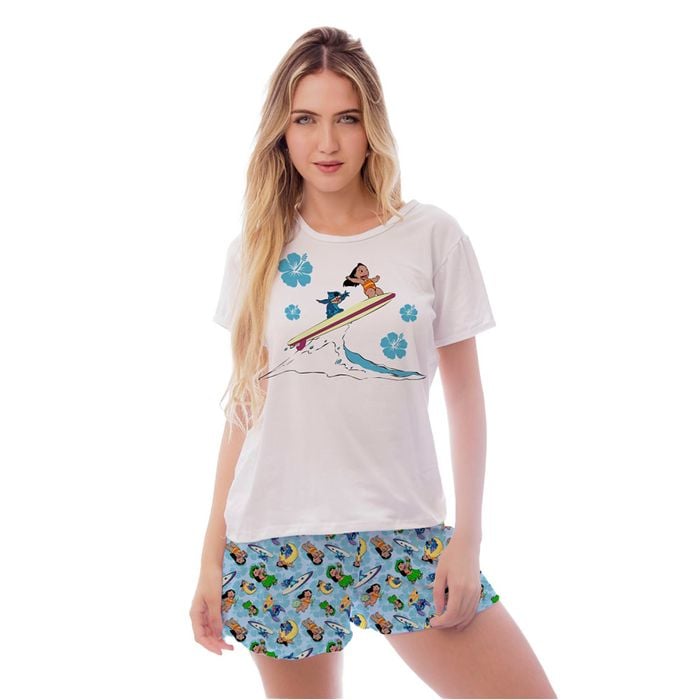 Pijama Curto Gabi Lilo E Stitch 2 Gota De Sonho