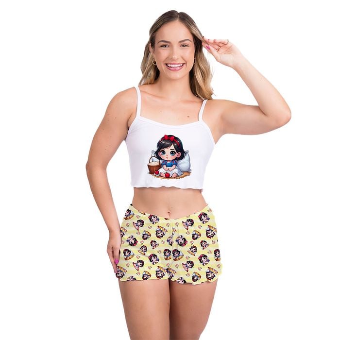 Pijama Virgínia Branca De Neve Baby Gota De Sonho