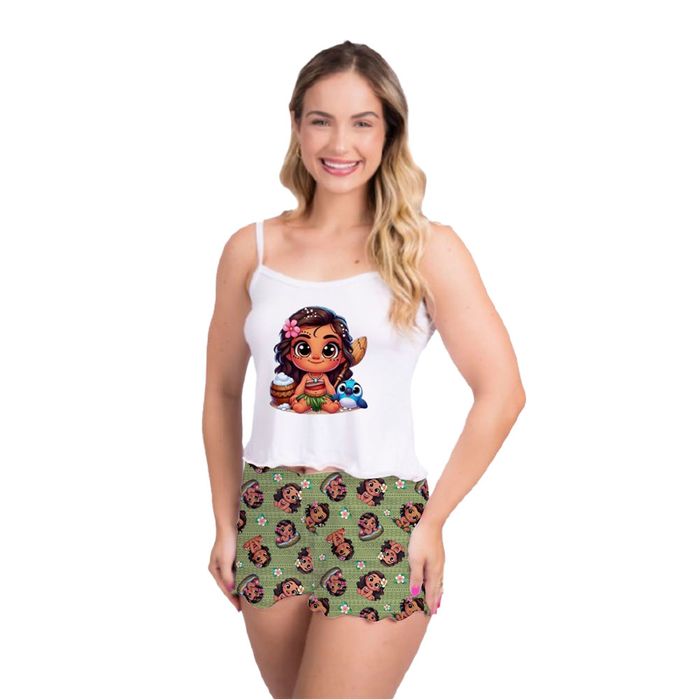 Pijama Curto Vivi Moana Baby Gota De Sonho