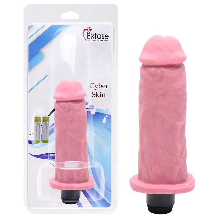Prótese Real Cyber Skin Vibro Interno 16,5 X 4,5cm êxtase