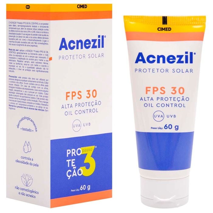 Acnezil Protetor Solar Fps 30 60g Cimed