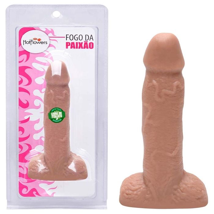 Pênis De Borracha Maciço 13 X 3,7cm Hot Flowers