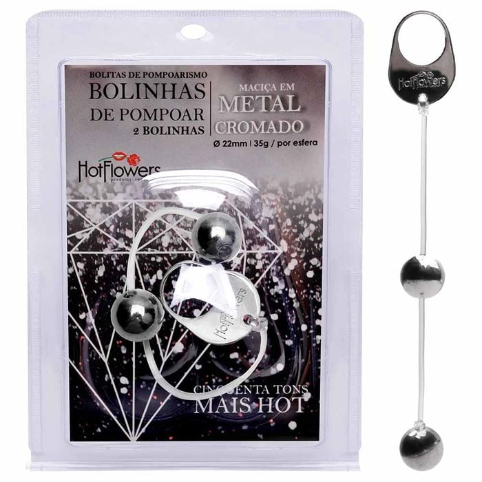 Bolinha Metal Cromada Pompoar 02 Unidades Hot Flowers