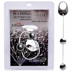 Bolinha Metal Cromada Pompoar 02 Unidades Hot Flowers