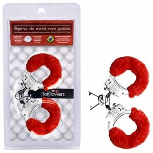 Algema Luxo De Metal Com Pelúcia Hot Flowers