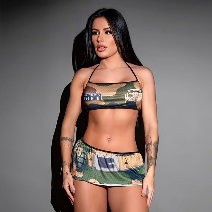 Fantasia Fetiche Esquadrão Deliciosa Pimenta Sexy