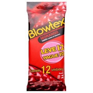 Preservativo Sabor Morango 12 Unidades Blowtex