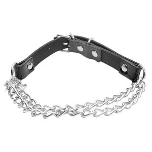 Choker Em Vinil Corrente Crystal Dominatrixxx