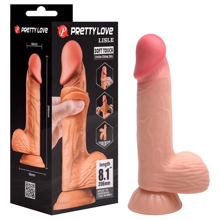 Pênis Realístico Pele Dupla 21,8 X 4,6cm Baile Vipmix