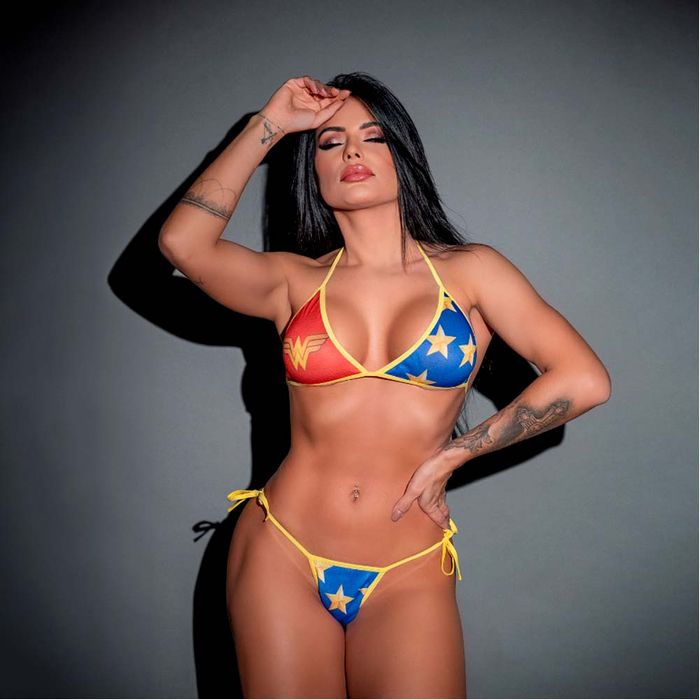 Mini Fantasia Hot Mulher Maravilha Pimenta Sexy