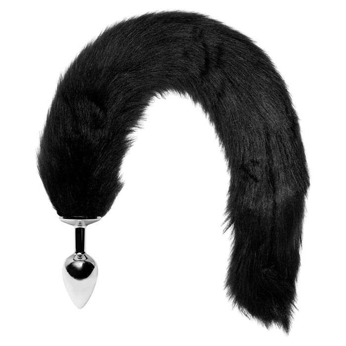 Plug Anal Metal Rabo De Raposa Preto Sexy Import