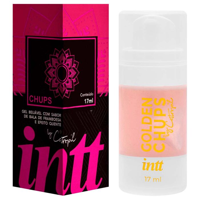 Golden Chups Gel Beijável Bala Framboesa 17ml Intt