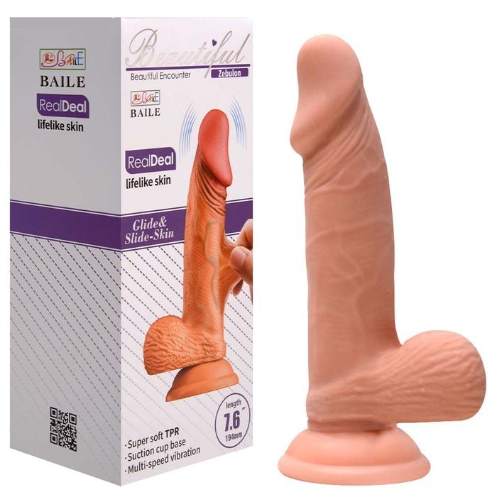 Pênis Realístico Vibrador Ventosa 19,4 X 4cm Vipmix