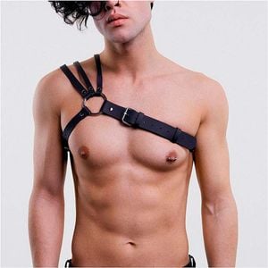 Harness Masculino Couro 5  2 X 100cm Sexy Import