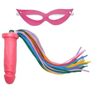 Chicote Base Pênis Tiras Coloridas Sado êxtase