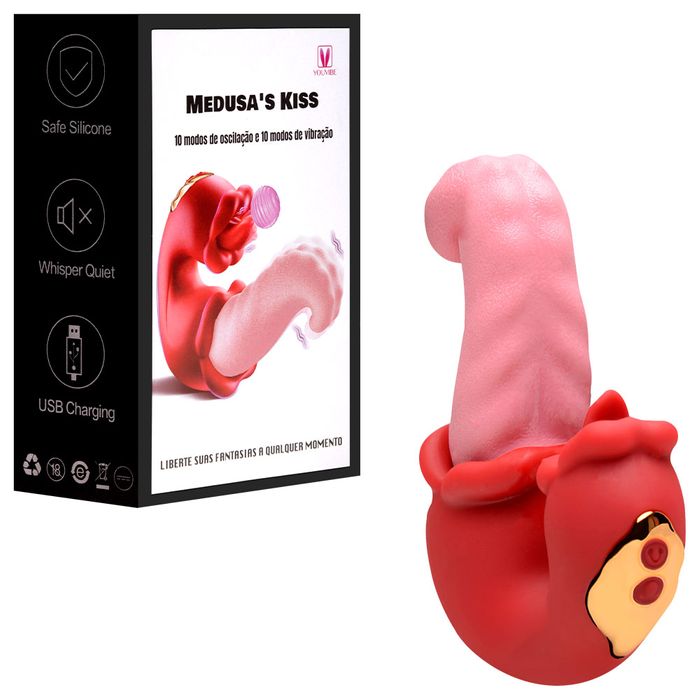 Vibrador Medusa's Kiss Língua Dupla 10 Modos Vipmix