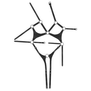 Harness Estruturado Couro E Argolas 3 Sexy Import