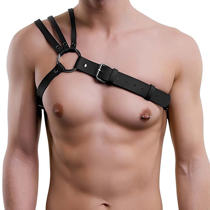 Harness Masculino Couro 5  2 X 100cm Sexy Import