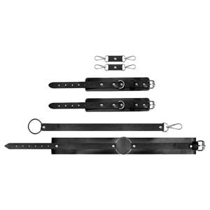 Harness Coleira Com Algema Couro Sexy Import