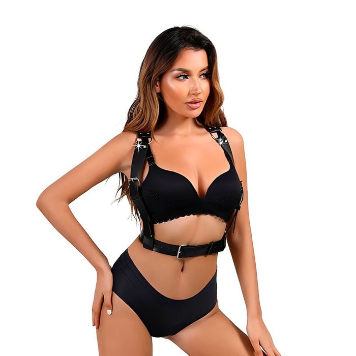 Harness Ombros E Cintura Em Couro Sexy Import