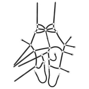 Harness Estruturado Couro E Argolas Sexy Import