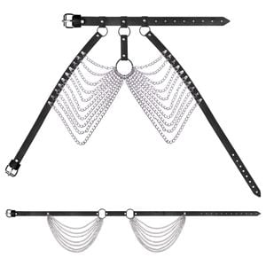 Harness Corporal Couro Com Correntes Sexy Import
