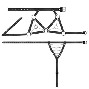 Conjunto Harness Top Calcinha Correntes Sexy Import