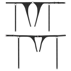 Conjunto Harness Top E Calcinha Couro Sexy Import