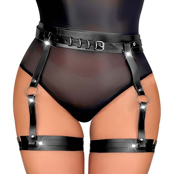Harness Cinta Liga De Couro 3 Sexy Import