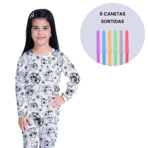 Pijama Infantil Longo Colorir Stitch Gota De Sonho