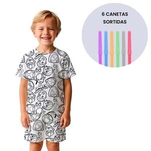 Pijama Infantil Davi Colorir Spider Gota De Sonho