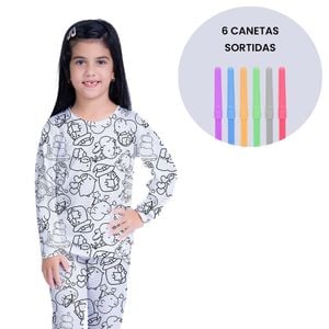 Pijama Infantil Longo Colorir Capivara Gota De Sonho