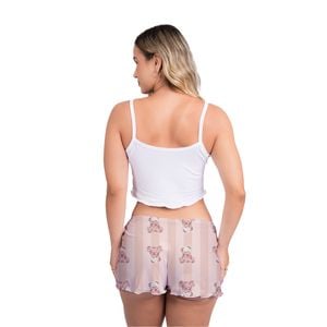 Pijama Virgínia Ursinho Bege Gota De Sonho