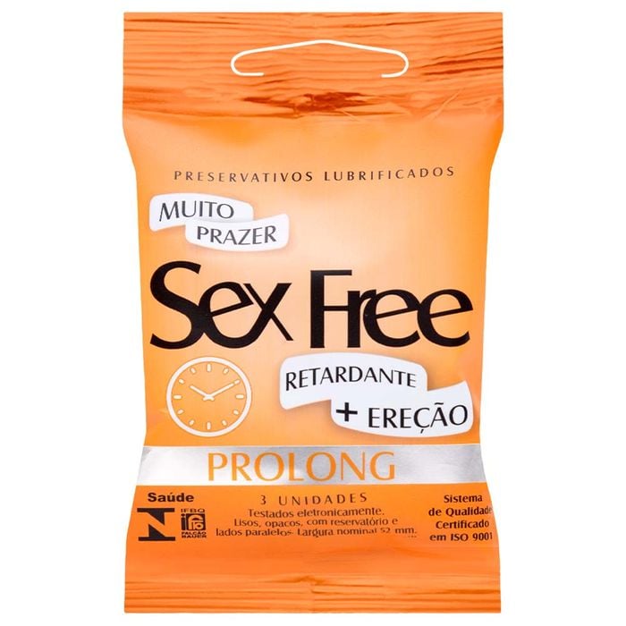 Preservativo Prolong Com 3 Unidades Sex Free