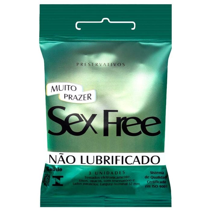 Preservativo Não Lubrificado Com 3 Unidades Sex Free