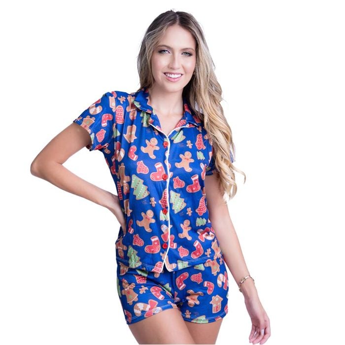 Pijama Americano Biscoito De Natal Gota De Sonho