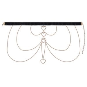 Persex Corações Strass Correntes Joia De Corpo Yaffa