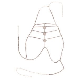 Body Chain Corações Top Strass Joia De Corpo Yaffa