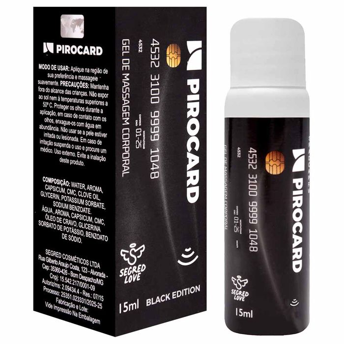 Pirocard Black Aumenta Pênis 15ml Segred Love