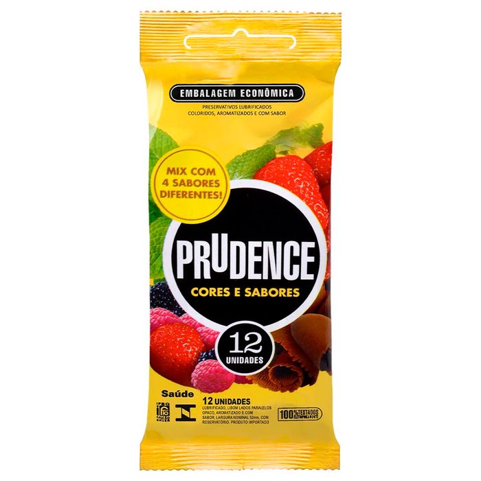 Preservativo Mix Cores E Sabores 12 Unidades Prudence