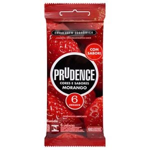 Preservativo Morango Com 6 Unidades Prudence