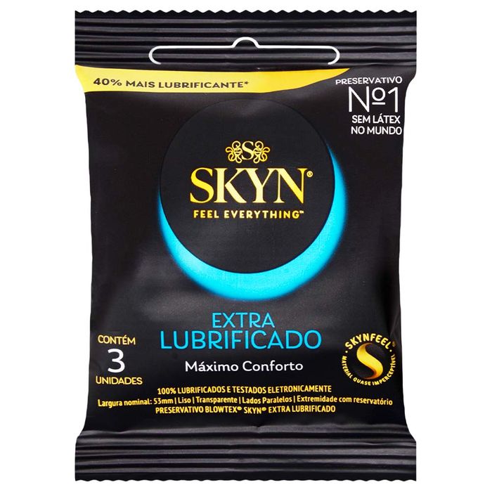 Preservativo Skyn Extra Lubrificado 03 Unidades Blowtex