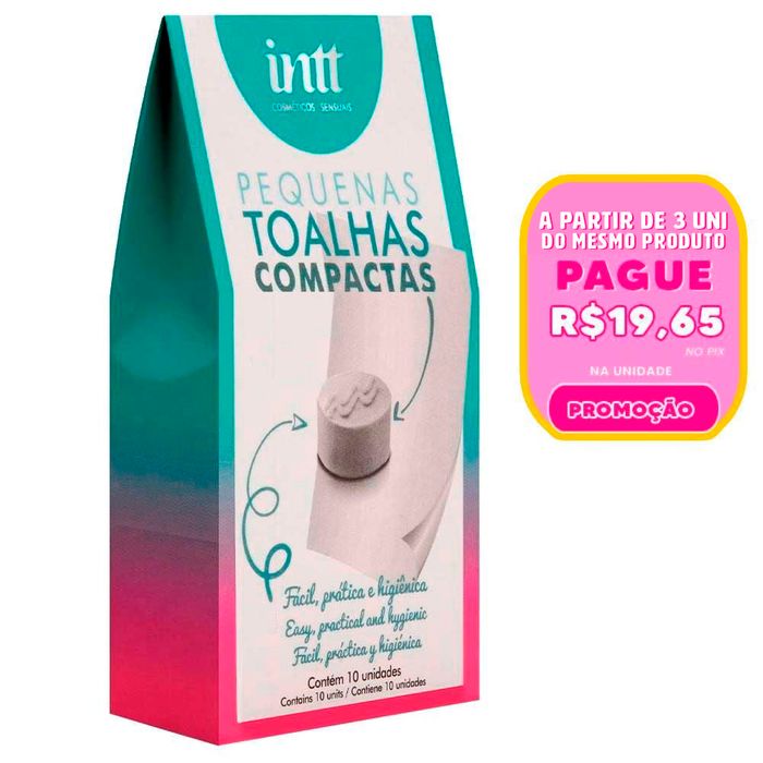 Toalhas Compactas Caixa Com 10 Unidades Intt