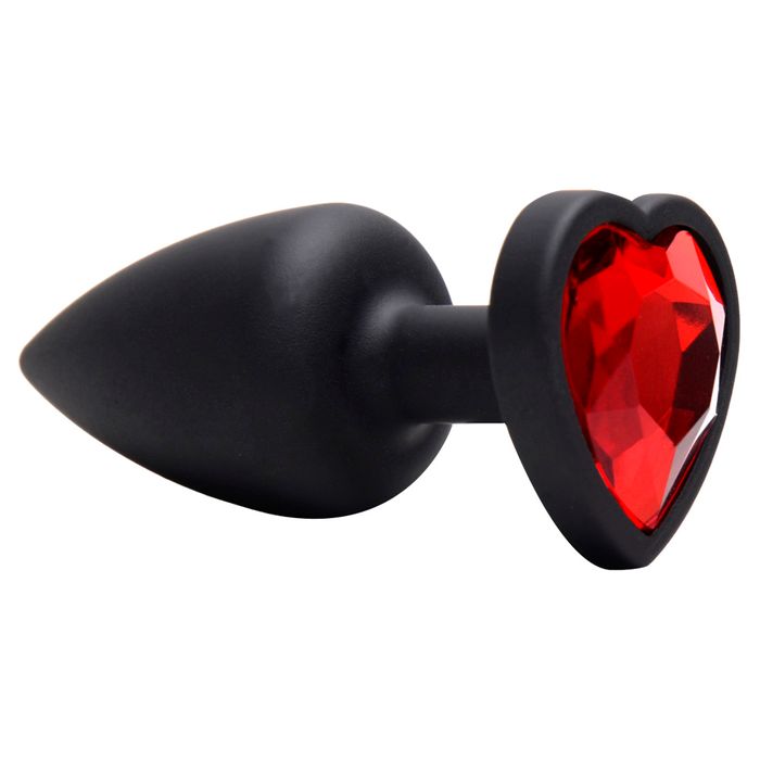 Plug Anal Abs Preto Coração Vermelho Sensual Love