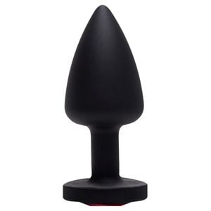 Plug Anal Abs Preto Coração Vermelho Sensual Love