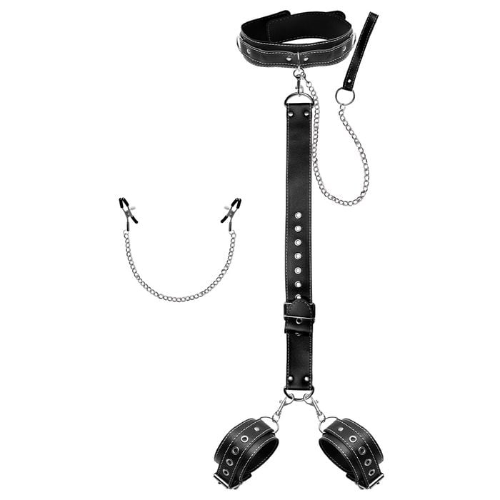 Kit Bondage Corrente Tração Coleira Youvibe Vipmix