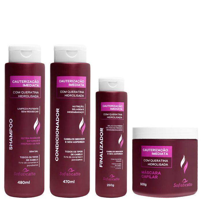 Kit Capilar Cauterização Imediata 04 Itens Sofisticatto