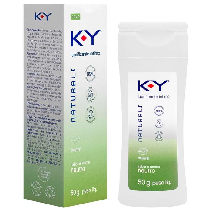 K-y Naturals Lubrificante Beijável Neutro 50g Ky
