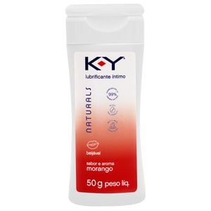K-y Naturals Lubrificante Beijável Morango 50g Ky