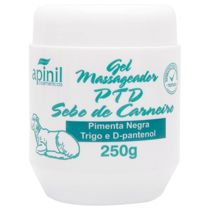 Gel Massageador Ptd Sebo De Carneiro 250g Apinil